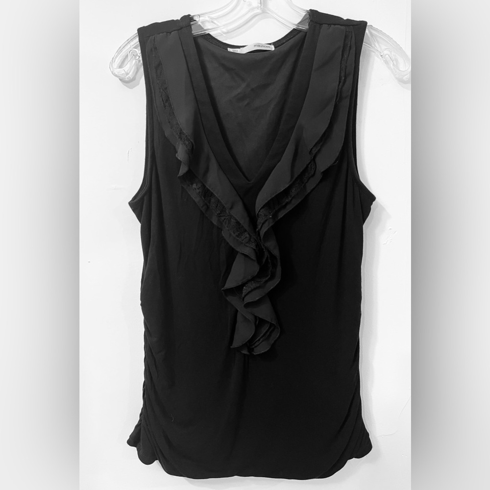 Maurices Black Ruffled sleeveless Tank Top size L